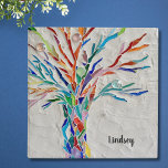 Personalized Rainbow Coloured Tree 3 Ring Binder<br><div class="desc">This decorative binder features a print of a rainbow coloured tree on a pale grey background. The original design was made in mosaic using many tiny fragments of brightly coloured glass. Easily customizable with your name. Use the Customize Further option to change the text size, style or colour if you...</div>