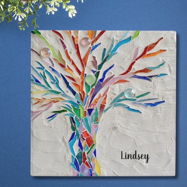 Personalized Rainbow Coloured Tree 3 Ring Binder (Creator Uploaded)