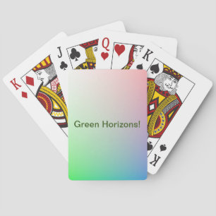 Personalized Rainbow Colours Abstract Art Green Playing Cards