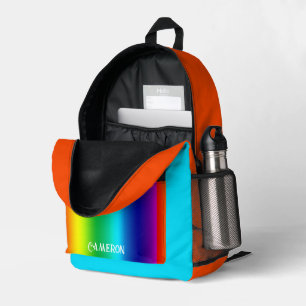 Personalized Rainbow Colours Spectrum Printed Backpack