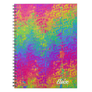 Personalized Rainbow Confetti - Custom Spiral Notebook