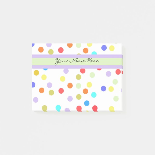 Personalized Rainbow Confetti for Her Post-it Notes (Front)