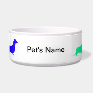 Personalized Rainbow Dachshund Bowl