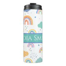 Personalized rainbow drink tumbler