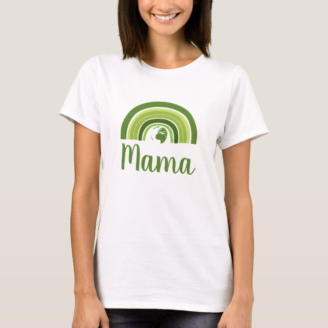 Personalized rainbow earth Mama T-Shirt (Front)