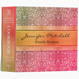 Personalized  Rainbow Family Recipe Cookbook Binder