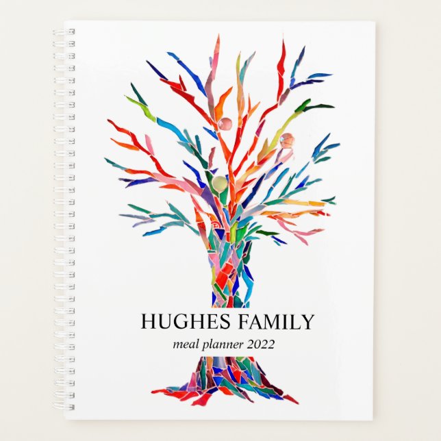 Personalized Rainbow Family Tree Meal Planner 2022 (Front)