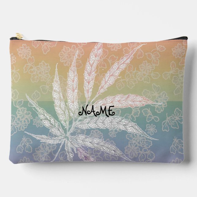Personalized Rainbow feather pattern Cut Sew Bag (Front)