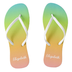 Personalized Rainbow Flip Flops