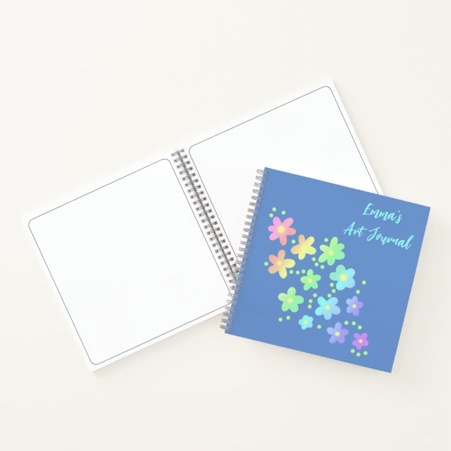 Personalized Rainbow Flowers Art Journal (Inside)