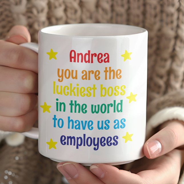 Personalized Rainbow Funny Boss Gift Coffee Mug (Creator Uploaded)