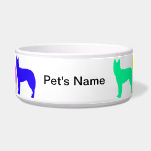 Personalized Rainbow German Shepherd Bowl