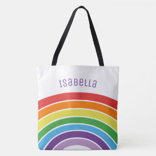 Personalized Rainbow Girls Colourful Custom Trendy Tote Bag