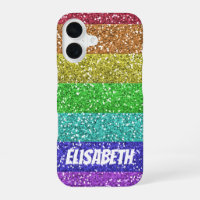 Personalized Rainbow Glitter Stripes