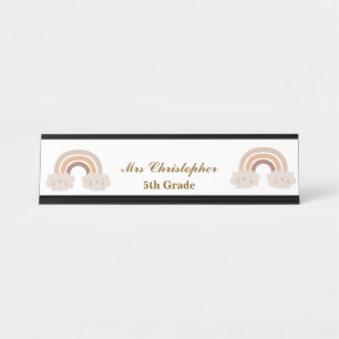 Personalized rainbow Grade Name Teacher  Desk Name Plate