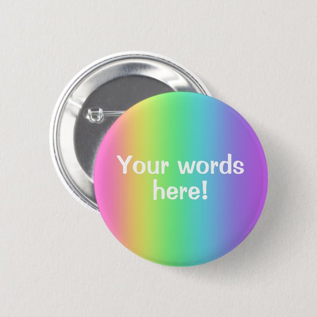 Personalized Rainbow Gradient 2 Inch Round Button (Front & Back)
