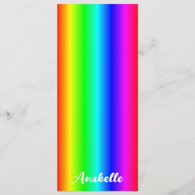 Personalized Rainbow Gradient Bookmark with Name (Front)