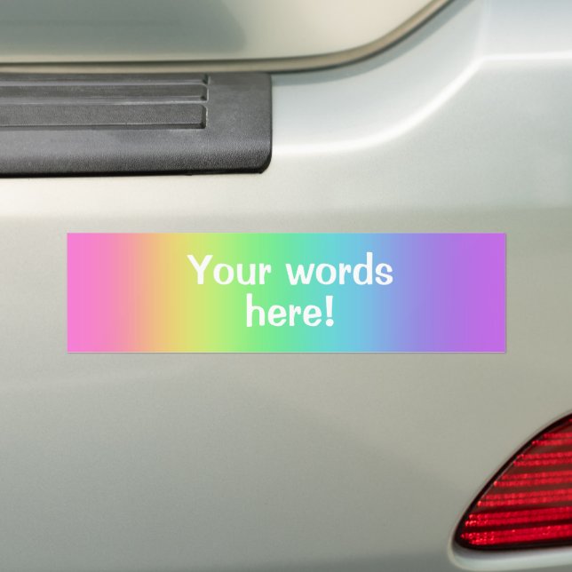 Personalized Rainbow Gradient Bumper Sticker (On Car)
