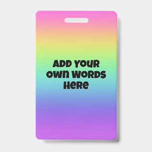 Personalized Rainbow Gradient Hanging Badge