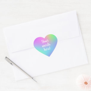 Personalized Rainbow Gradient Heart Stickers
