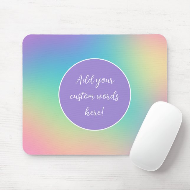 Personalized Rainbow Gradient Mouse Pad (With Mouse)