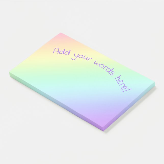 Personalized Rainbow Gradient Post-it Notes (Angled)