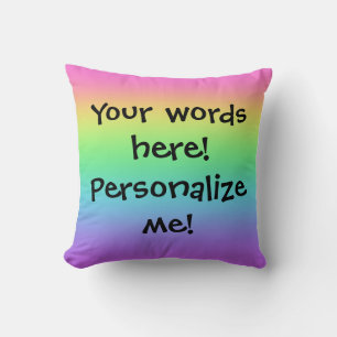 Personalized Rainbow Gradient Throw Pillow
