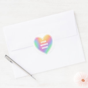 Personalized Rainbow Heart Classic Round Sticker