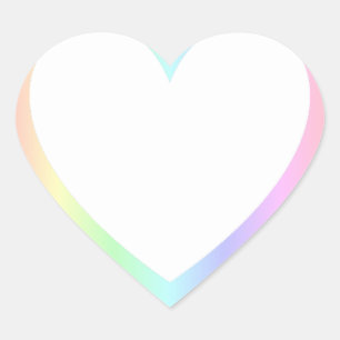Personalized Rainbow Heart Photo  Sticker