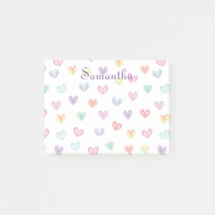 Personalized Rainbow hearts all-over print  Post-it Notes