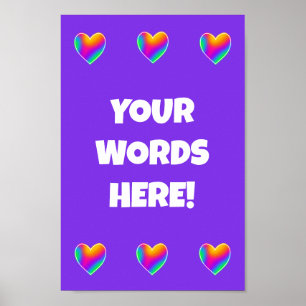 Personalized Rainbow Hearts Poster