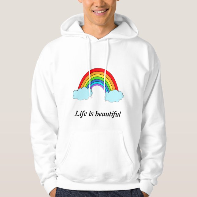 Personalized Rainbow Hoodie | Custom Name & Quote  (Front)