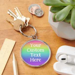 Personalized Rainbow Keychain