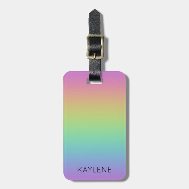 Personalized Rainbow Luggage Tag (Front Vertical)