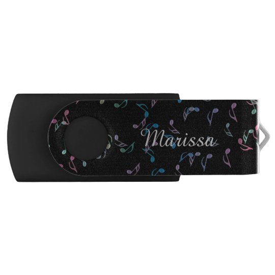 Personalized Rainbow Music Notes USB Flash Drive