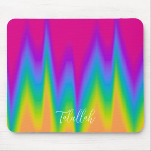 Personalized Rainbow Ombre Wave  Mouse Pad