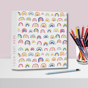 Personalized Rainbow Pattern Cute Kids Binder