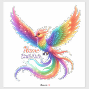 Personalized Rainbow Phoenix Name Birthdate Gift