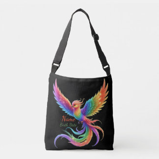Personalized Rainbow Phoenix Name Birthdate Gift Crossbody Bag