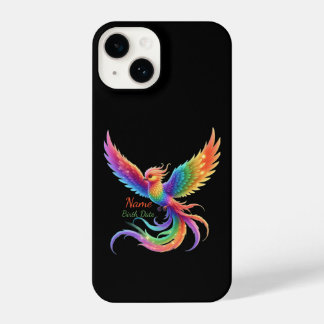 Personalized Rainbow Phoenix Name Birthdate Gift iPhone 14 Case
