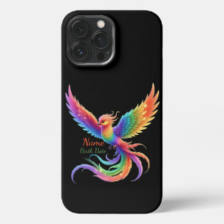Personalized Rainbow Phoenix Name Birthdate Gift iPhone 13 Pro Max Case