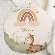 Personalized rainbow pillow with name