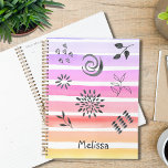 Personalized Rainbow Planner<br><div class="desc">This girly planner is decorated with rainbow colours and an abstract pattern of doodles. Easily customizable.
Original Design © Michele Davies.</div>