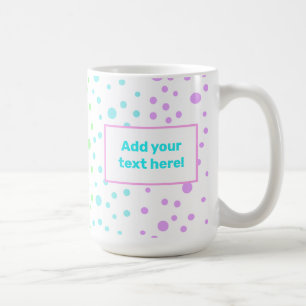 Personalized Rainbow Polka Dot Coffee Mug