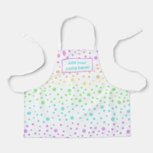 Personalized Rainbow Polka Dot Kid's Apron