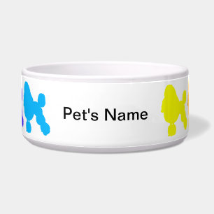 Personalized Rainbow Poodle Bowl