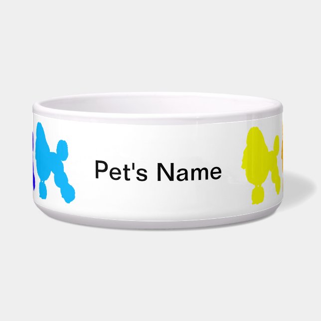 Personalized Rainbow Poodle Bowl (Front)