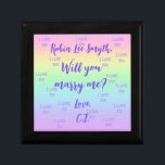 Personalized Rainbow Proposal Gift Box<br><div class="desc">What a lovely keepsake! Add your own name and text! Fun and romantic proposal idea! Beautiful pastel rainbow background.

Designed in lovely Washington State,  USA by an independent artist. Thanks for your support!</div>