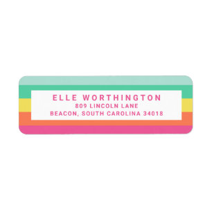 Personalized Rainbow Sherbet Colour Block Stripe