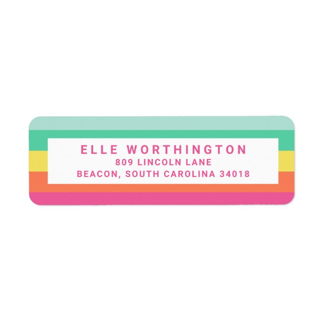 Personalized Rainbow Sherbet Colour Block Stripe (Front)